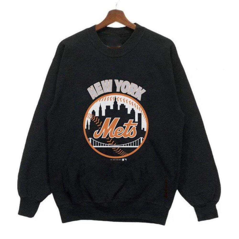 Black New York Mets New York Baseball Mlb Sweatshirt J789